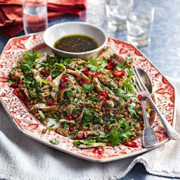 Chicken and freekeh salad with pomegranate