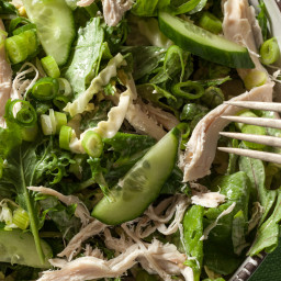 Chicken and Greens Salad with Tahini Dressing