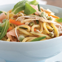 Chicken and noodle salad with sweet soy dressing