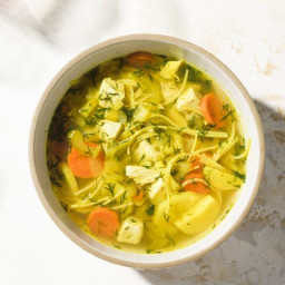 Chicken and Noodle Soup with Turmeric and Dill