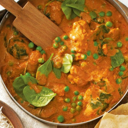 Chicken and pea madras curry