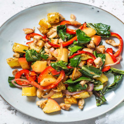 Chicken and Potato Hash with Spring Greens and Apple