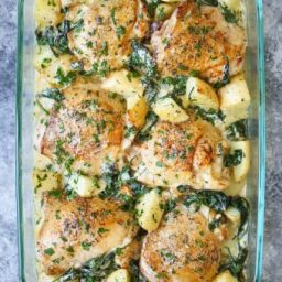 Chicken and Potatoes With Garlic Parmesan Cream Sauce