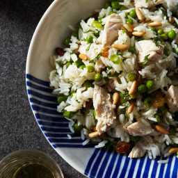 Chicken and Rice Salad with Pine Nuts and Lemon