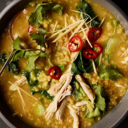 Chicken and Rice Soup With Ginger and Turmeric