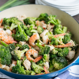 Chicken and Shrimp Stir Fry with Broccoli