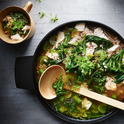 Chicken and Spelt Soup with Greens