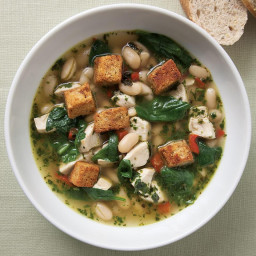 Chicken and Spinach Soup with Fresh Pesto