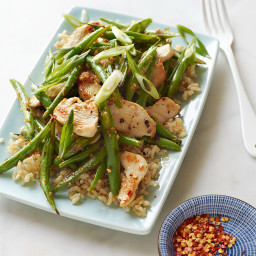 Chicken and String Bean Stir-Fry with Brown Rice
