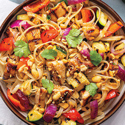 Chicken and Vegetable Pad Thai Noodle Salad