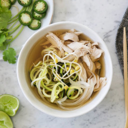 Chicken and Zucchini Noodle Pho