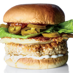 Chicken Burgers with Crispy Cheddar Cheese
