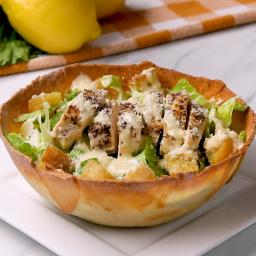 Chicken Caesar Flatbread Bowl Recipe by Tasty