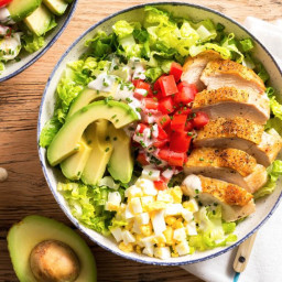 Chicken Cobb salad with avocado and hard-cooked eggs