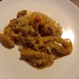 Chicken curry, with Rice