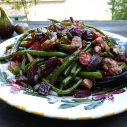 Chicken, Green Bean and Beetroot Salad, with a Ginger Balsamic Dressing