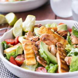 Chicken, Haloumi and Avocado Salad with Lime Dressing