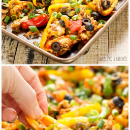 Chicken Healthy Nachos on Mini Bell Peppers Sweet Pea's Kitchen