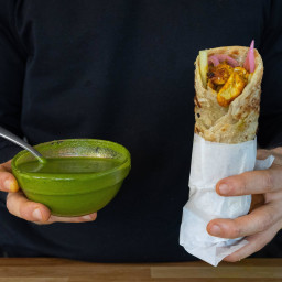 Chicken Kathi Roll with Green Chutney
