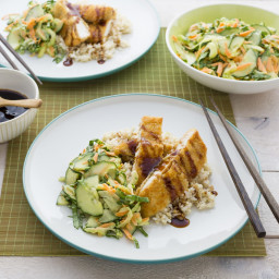 Chicken Katsu on Brown Rice with Asian Slaw