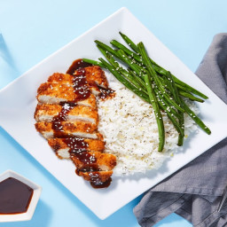 Chicken Katsu with Roasted Green Beans & Ginger Rice