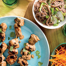 Chicken Kebabs with Cucumber Noodles