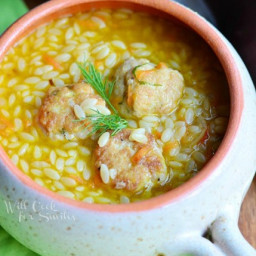 Chicken Meatball and Orzo Hearty Soup