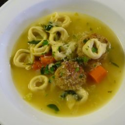 Chicken Meatball and Tortellini Soup