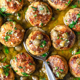 Chicken Meatballs with Piccata Sauce