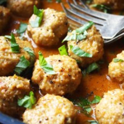 Chicken Meatballs with Thai Coconut Curry Sauce