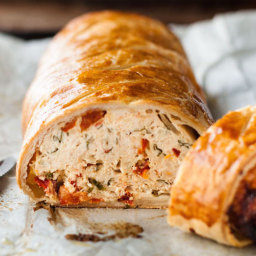 Chicken Meatloaf Wellington with Sun Dried Tomatoes