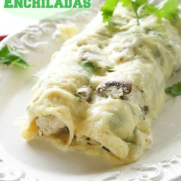 Chicken, Mushroom, and Spinach Enchiladas