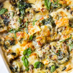Chicken Mushroom and Spinach Lasagna