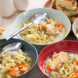 Chicken Noodle Soupwith Grilled Cheese Sandwiches