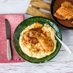 Chicken Paprikash with Creamy Polenta and Dill