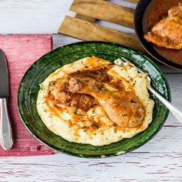 Chicken Paprikash with Creamy Polenta and Dill