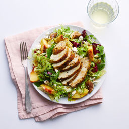 Chicken, peach & fig salad with ricotta salata