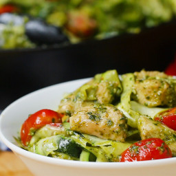 Chicken Pesto And Zucchini “Pasta” Recipe by Tasty