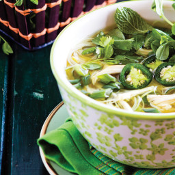 Chicken Pho  with Pea Shoots