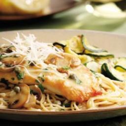 Chicken Piccata with Pasta and Mushrooms