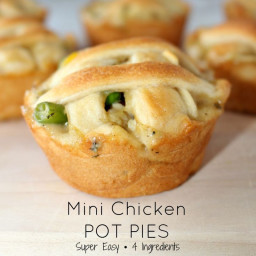 Chicken pot pie in muffin tins