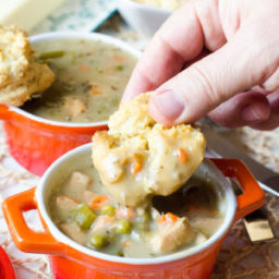 Chicken Pot Pie Soup and Biscuits