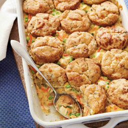 Chicken Pot Pie with Bacon-and-Cheddar Biscuits Recipe