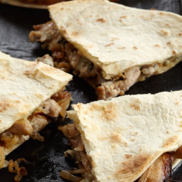 Chicken Quesadillas with Blue Cheese and Caramelized Onions