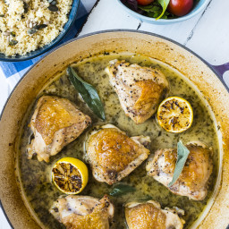 Chicken Roasted in White Wine with Lemon and Herbs