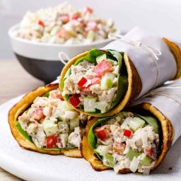 Chicken Salad Ranch Wraps with Homemade Paleo Tortillas