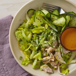 Chicken Salad with Celery, Scallions, and Marinated Cucumbers