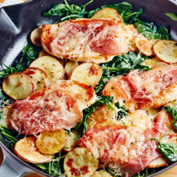 Chicken Saltimbocca with Spinach and Potatoes