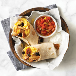 Chicken, Sausage, Egg and Cheese Breakfast Burrito