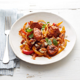 Chicken Sauté with Peppers and Goat Cheese